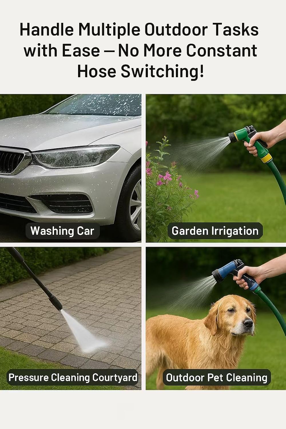 Upgraded Full-Flow Brass Garden Hose Splitter, 3/4 Inch，2-Way Y Connector for Outdoor Faucet, Heavy-duty Handle & Individual Shut-Off Valves, Ideal for Garden Irrigation & Cleaning Tasks