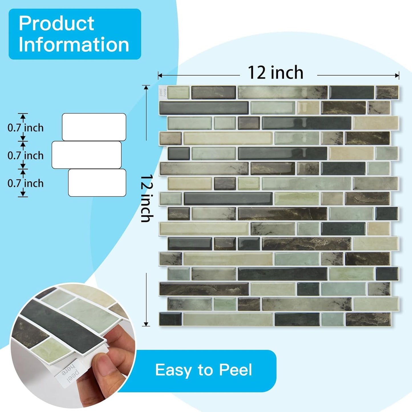 Art3d 10-Sheet Heavy-Duty Peel and Stick Backsplash, Waterproof Wall Tiles Stick on Kitchen Backsplash Living Space, Beige & White