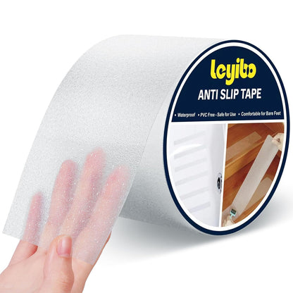Anti Slip Tape, 4 Inch x 42 Ft Grip Tape for Stairs Outdoor/Indoor, Waterproof Non Skid Roll for Stair Treads Non Slip, High Traction Friction Abrasive Adhesive Stair Steps - Black