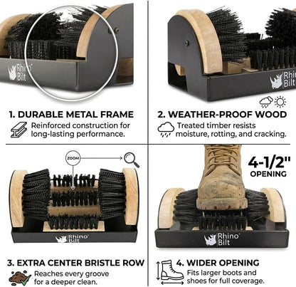 Boot Scraper, Outdoor Shoe Scrubber Cleaner, Heavy Duty Boot Brush, Deluxe Extra Wide