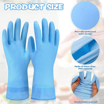 Rubber Reusable Gloves Long Household Dishwashing Gloves Kitchen Cleaning for Dishes Clean Gardening