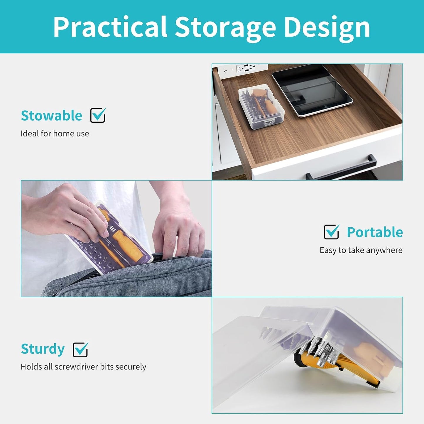 SHOWPIN Precision Computer Screwdriver Kit: 122PCS Laptop Screwdriver Sets | 101 Magnetic Drill Bits, Computer Accessories, Electronics Tool Kit Compatible for Tablet, PC, iPhone, PS4 Repair