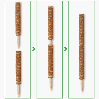 Augshy Moss Pole, 27 Inch Moss Poles - 2Pcs 17 Inch Plant Stakes Moss Sticks for Monstera Indoor Creepers Plant Support Extension Climbing Plants