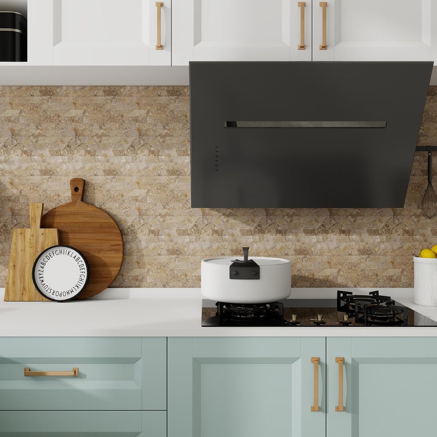 Peel and Stick Backsplash Tile, 10 Sheets Waterproof PVC Wall Tiles for Kitchen Bathroom, Thick Self Adhesive Stick on Backsplash, Covers 9.67 Sq.Ft