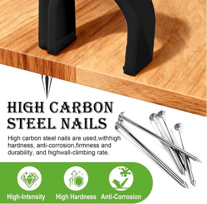 mxuteuk 630PCS Cable Clips with Steel Nails,4/5/6/8/10mm Round and 5/6mm Square White Cable Wire Clips,Wall Clips for Cords,Cable Cord Clips for RG6 RG59 CAT6 RJ45