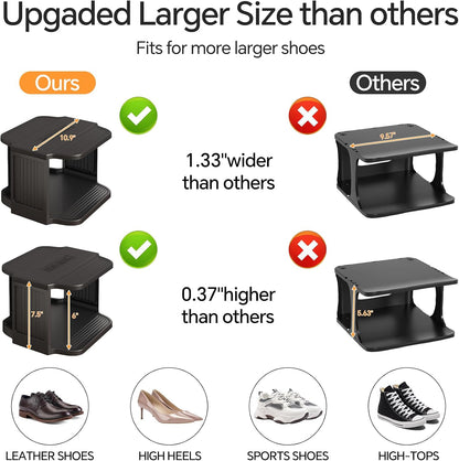 Kitstorack 8-Tier Vertical Plastic Shoe Rack, Freestanding Stackable Storage Organizer for Small Closets and Tight Spaces