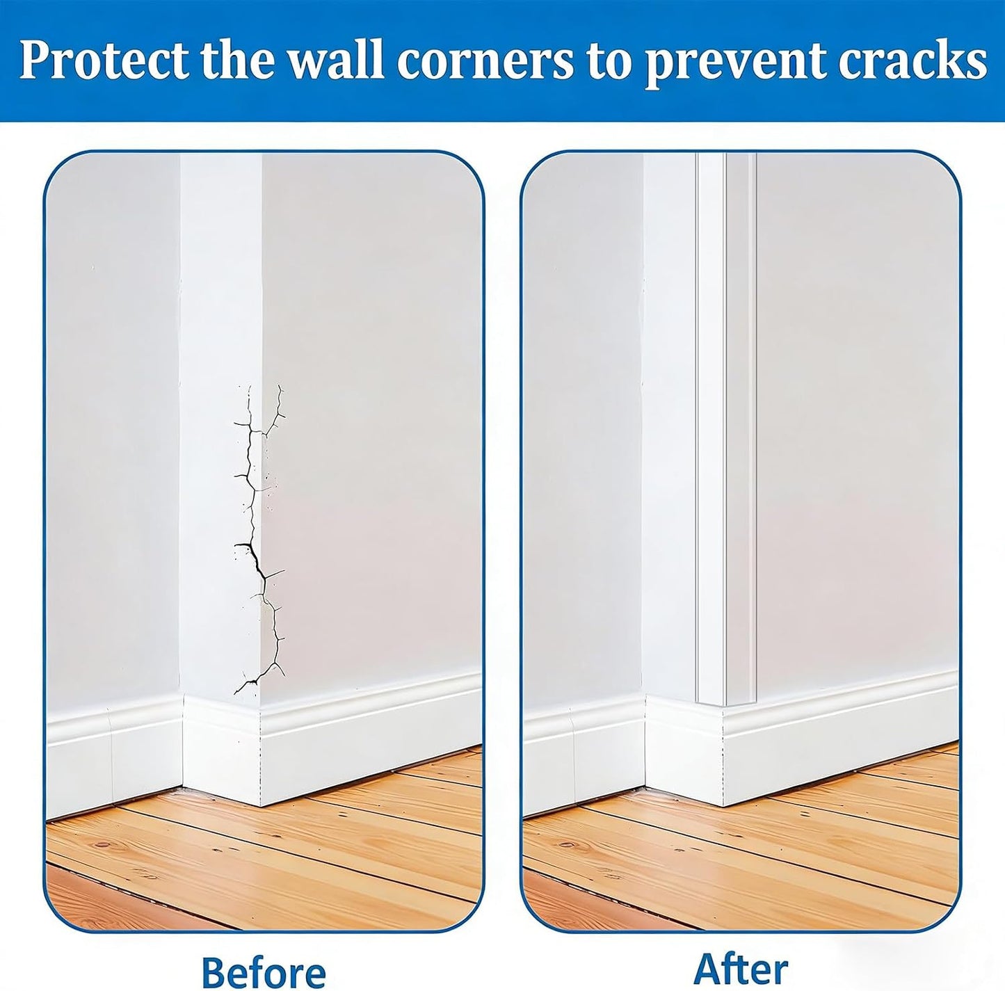 INCREWAY 1Pack Wall Corner Protector, Self-Adhesive Corner Guard Edge Protection Strip, 6.56ft PVC Protector for Wall Furniture Door Frame Table Countertop Cabinet (Clear)