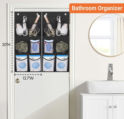 KIMBORA 2 Packs Narrow Over the Door/Wall Shoe Organizer Cruise, Small Hanging Shoe Rack for Closet with Clear Mesh Pocket for Bathroom, RV, Pantry, Camping (White)