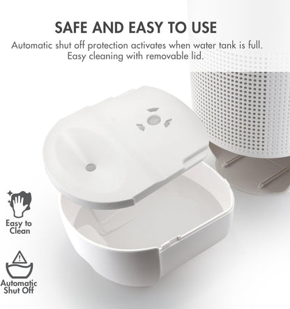 Tenergy Sorbi Mini Dehumidifier, Auto Shut-Off, Ultra Quiet Small Dehumidifier with LED Indicator, Mini Dehumidifier for Bathroom, Small Spaces, Closets, Small Bedroom, Office