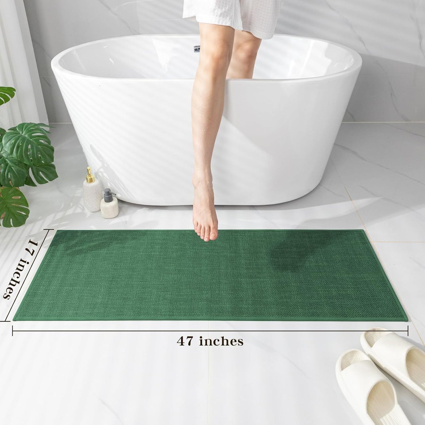 chakme Bathroom Rugs Mat 24x17, Ultra Thin Non Slip Bath Mat Small Quick Dry Absorbent Bath Mat for Bathroom Floor, (Dark Beige, 24"x17")