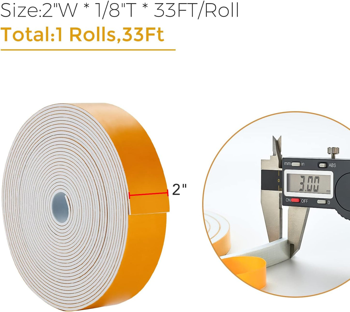 33 Feet Weather Stripping Door Seal- 1/2" Wide X 1/4" Thick Door Bottom Seal Strip High Density Foam Tape Adhesive Rubber Strip for Door Soundproofing,Window Insulation (1/2" x 1/4" x 33FT,Black)