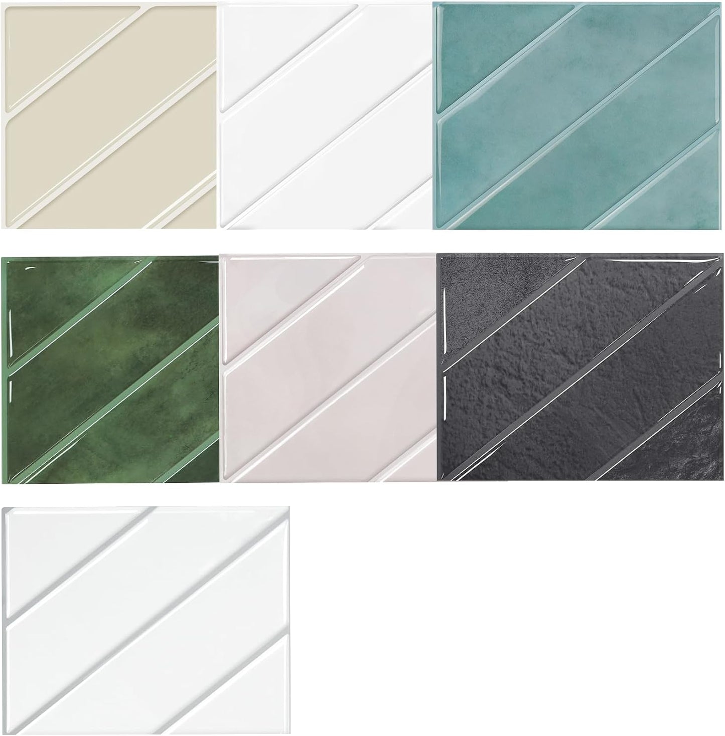 STICKGOO 10 Sheets Thicker Herringbone Peel and Stick Backsplash, 12.6”×9.7” Stick on Wall Tiles, Self Adhesive Tile Sticker for Kitchen Backsplash and Bathroom, White with Grey Grout