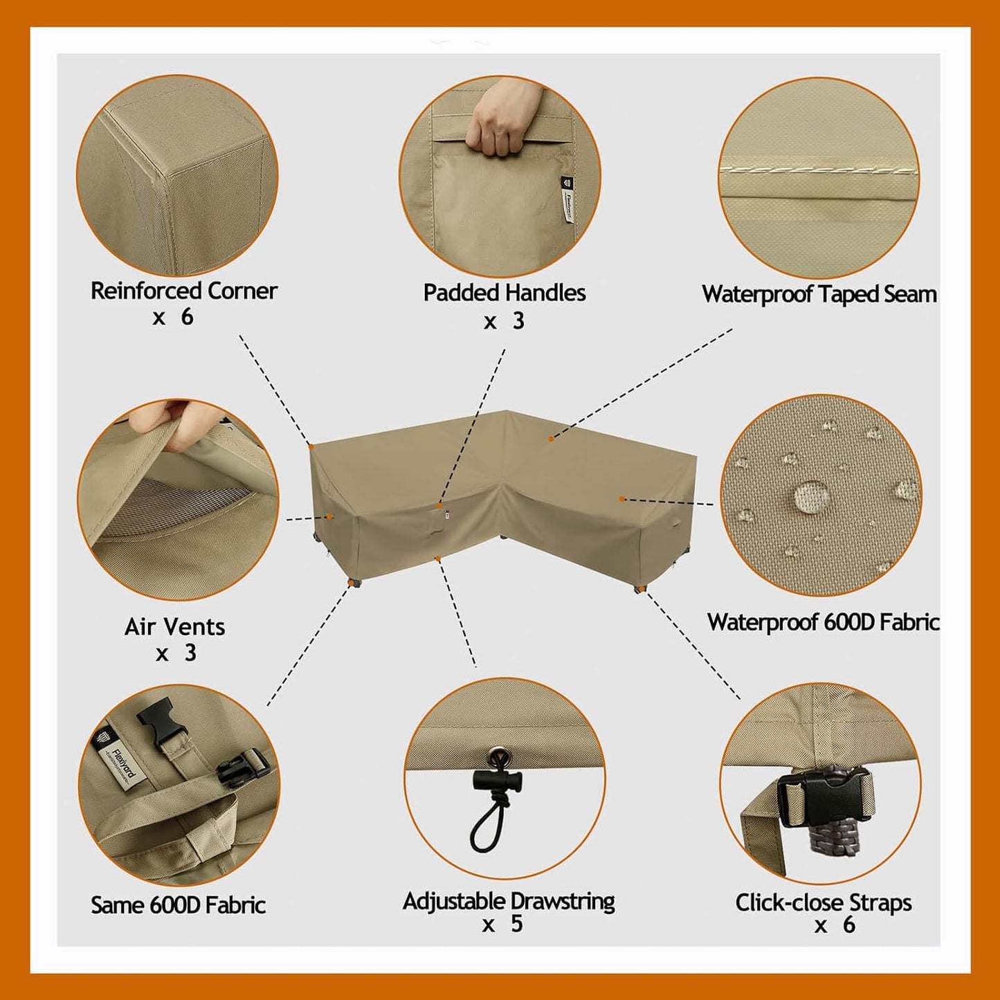Patio Deck Box Cover, 63x30 Inch Fire Pit Covers with Straps and Handles, Waterproof Heavy Duty Outdoor Furniture Winter Cover for Keter, Suncast, Lifetime Container