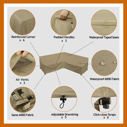 Patio Deck Box Cover, 63x30 Inch Fire Pit Covers with Straps and Handles, Waterproof Heavy Duty Outdoor Furniture Winter Cover for Keter, Suncast, Lifetime Container