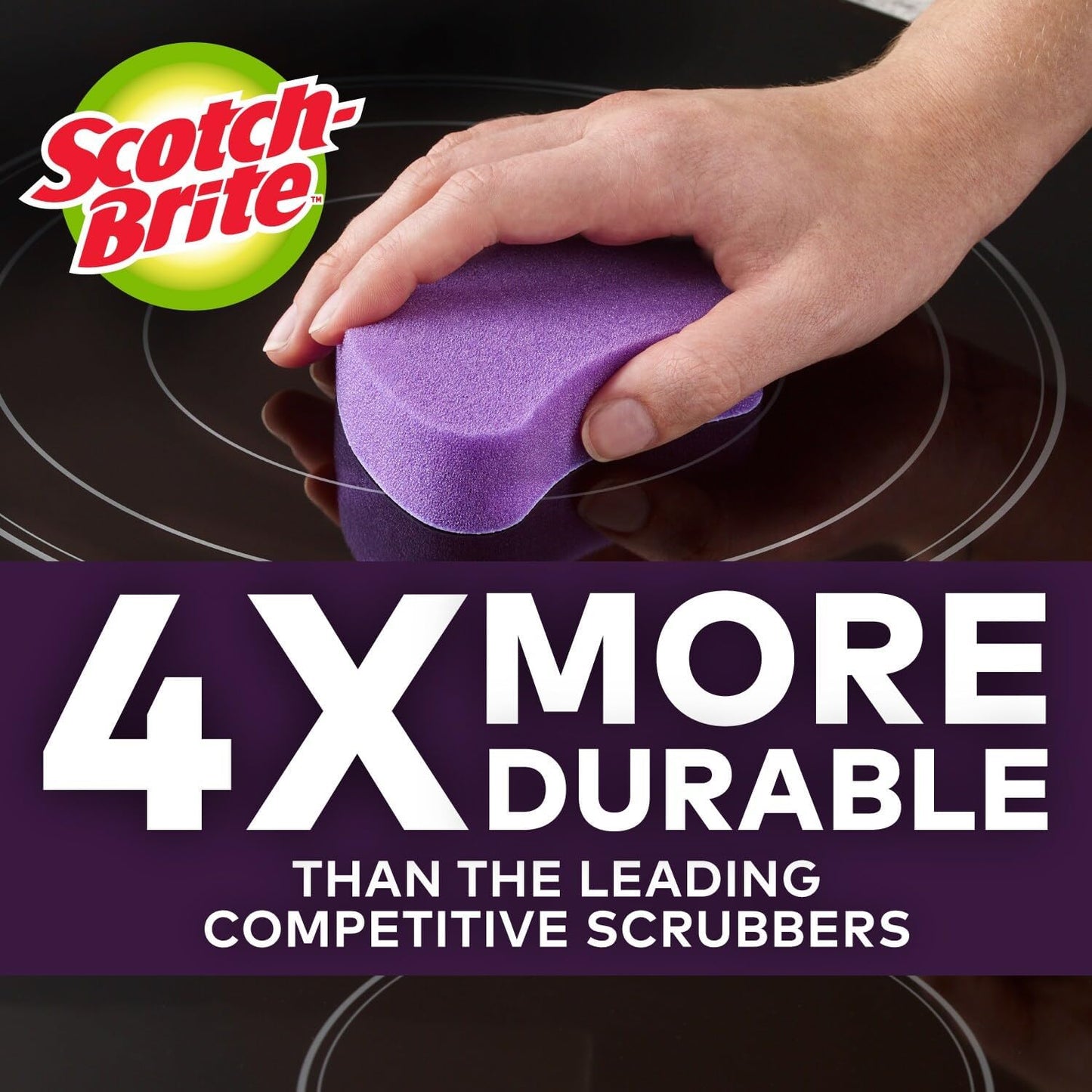 Scotch-Brite Scratch-Free Glass Cooktop Pads, Chemical Free Cleaning for Glass Stovetops, Tackle Burnt-On Messes, 2 Cleaning Pads