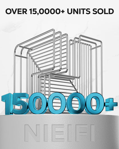 Nieifi Corner Shower Shelves Stainless Steel, Adhesive Shower Caddy Basket Rack with Hooks, Rust Proof for Bathroom Shelf Shampoo Holder (Silver, 2 Pack)