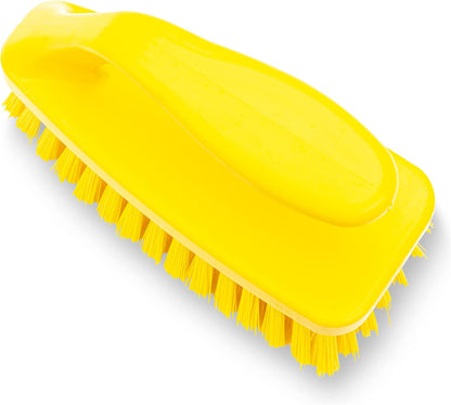 SPARTA Heavy Duty Scrub Brush, Hand Brush with Iron Shape Handle Design for Scrubbing Kitchen Pots and Pans or Bathroom Sink and Shower, 6 Inches, Black, Twin