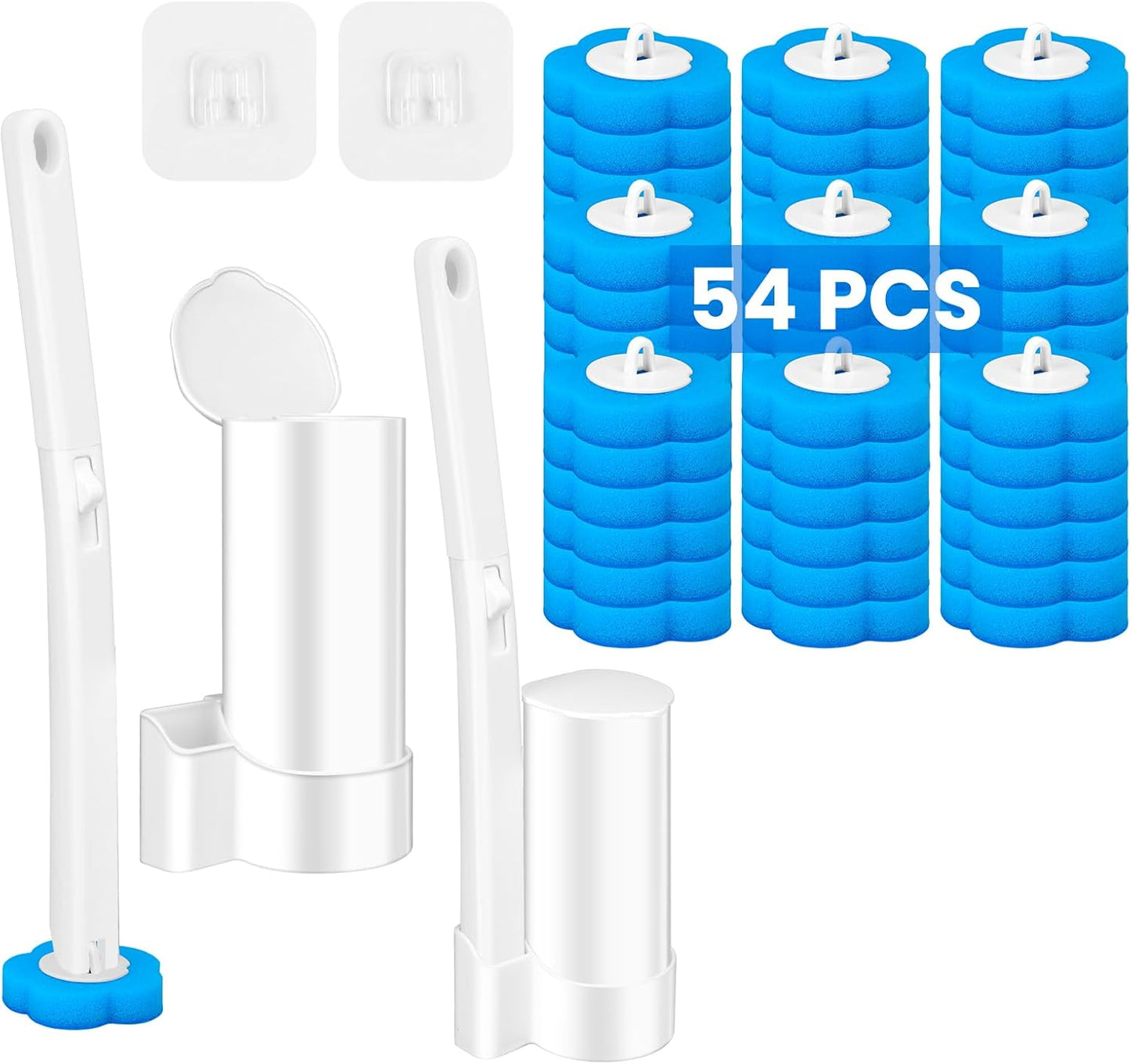 Disposable Toilet Brush, Extended Handle with 12 Cleaner Refills Toilet Brush for Toilet Bowl Cleaners, Bathroom Cleaning