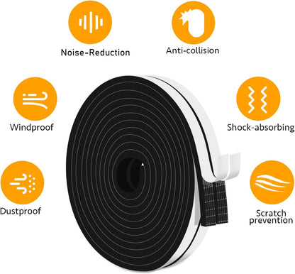 Upgraded Strong Adhesive Foam Weather Stripping Door Seal Insulation Tape for Insulating Door,Window, Air Conditioner Noise-Reduction Self Adhesive Sealing Weatherstrip (1 in x 1/2 in x 10 Ft) - Colors B