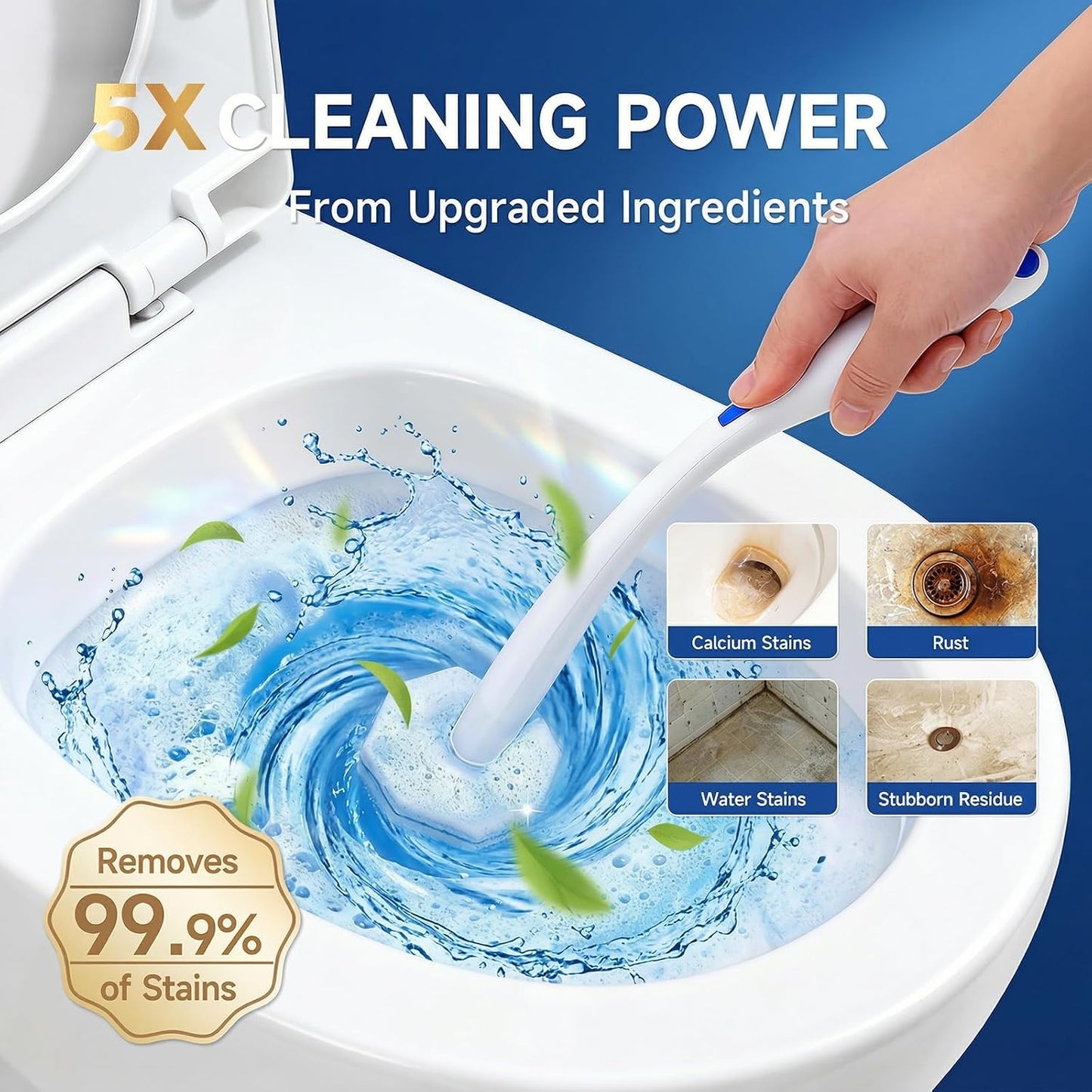 20 Count Toilet Wand Refills for Clorox, 5X Cleaning Power Toilet Bowl Cleaners & High-Density Disposable Toilet Scrubber Refill - No Falling Apart, Instant Foam for Bathroom Cleaning