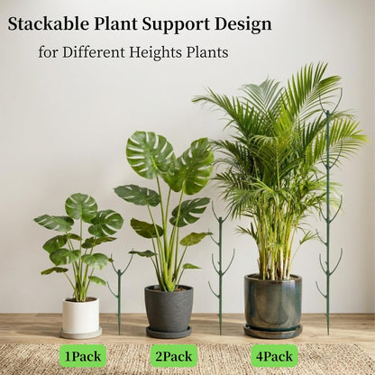 10 Pack Stackable Plant Support Stakes, 75inch Climbing Plant Sticks Structures for Monstera with Garden Ties, Durable Alternative to Moss Pole for Indoor Outdoor Plants