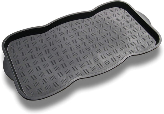 iCustomRug Heavy-Duty Multi-Purpose Indoor Boot/Shoe Tray w/Lip Boot Drying Pet Bowl Kitchen Garage Entryway Mud Room 4 Styles and Sizes 15" X 30" in Black