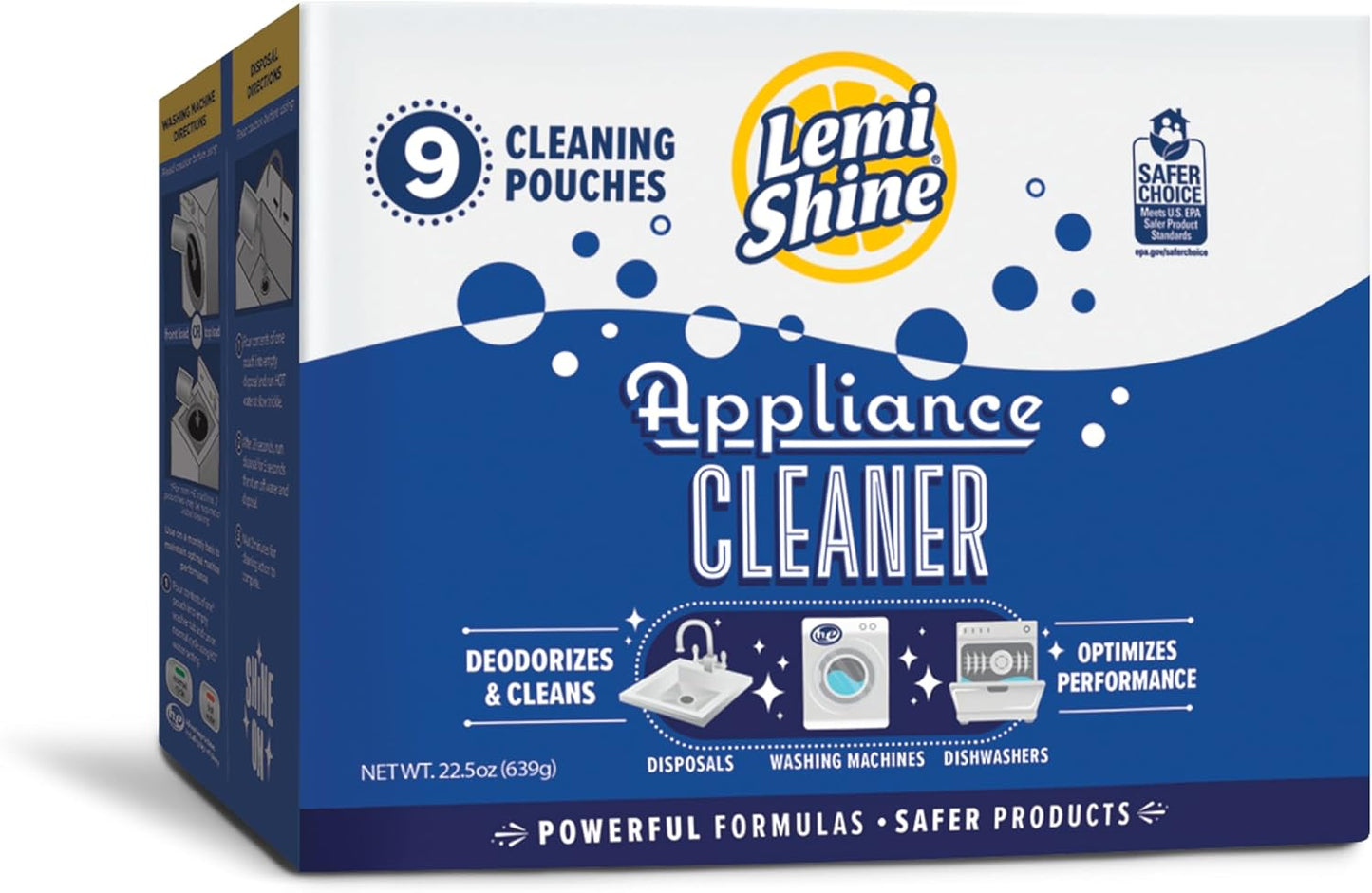 Lemi Shine Garbage Disposal Cleaner and Deodorizer Powered By Citric Acid | Foam Cleaner For Kitchen Garbage Disposal with a Natural, Fresh Lemon Scent (2 Count)