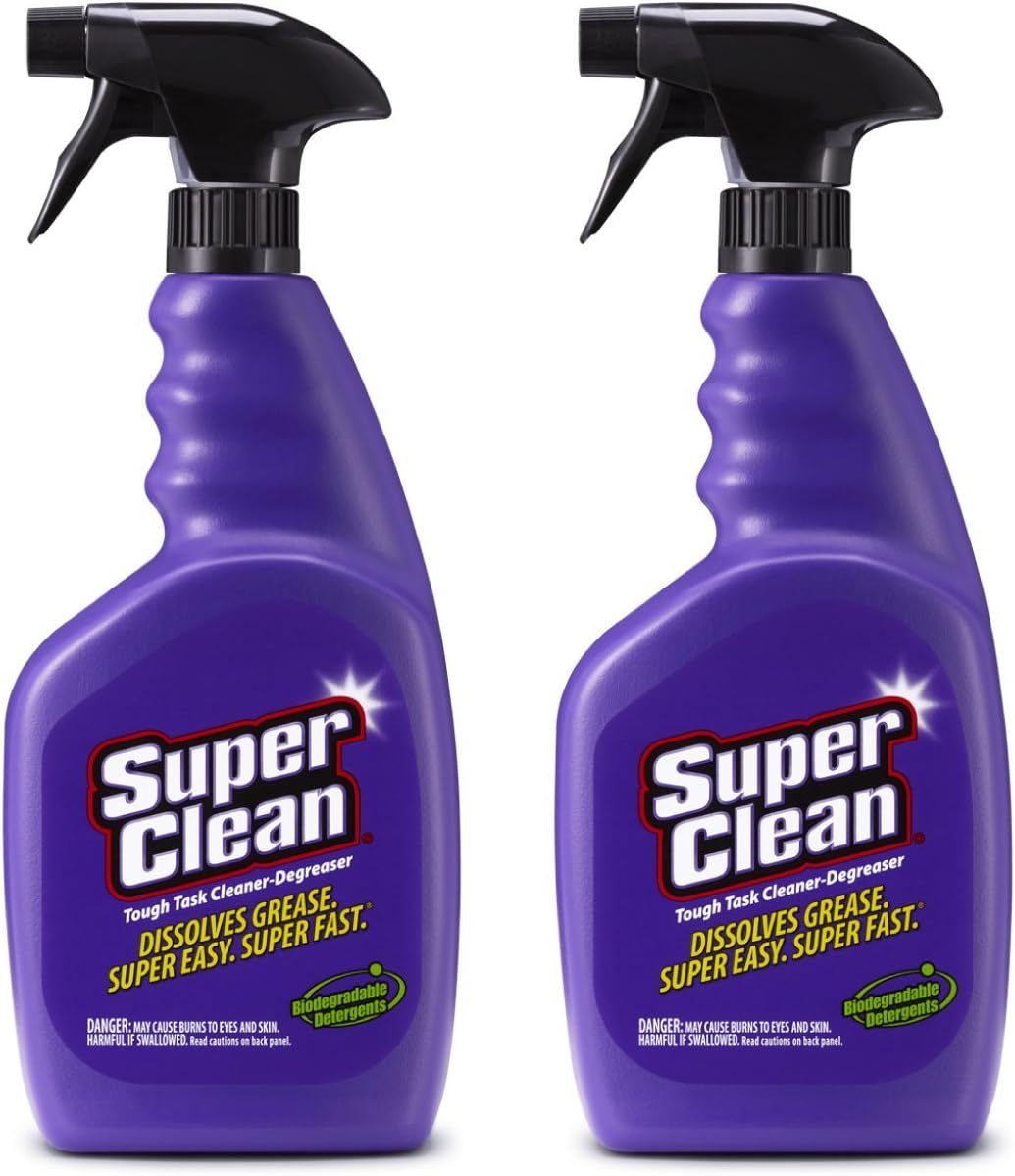 SUPERCLEAN Cleaner/Degreaser: Water-Based, Trigger 32oz Spray Bottle, 2 Pack