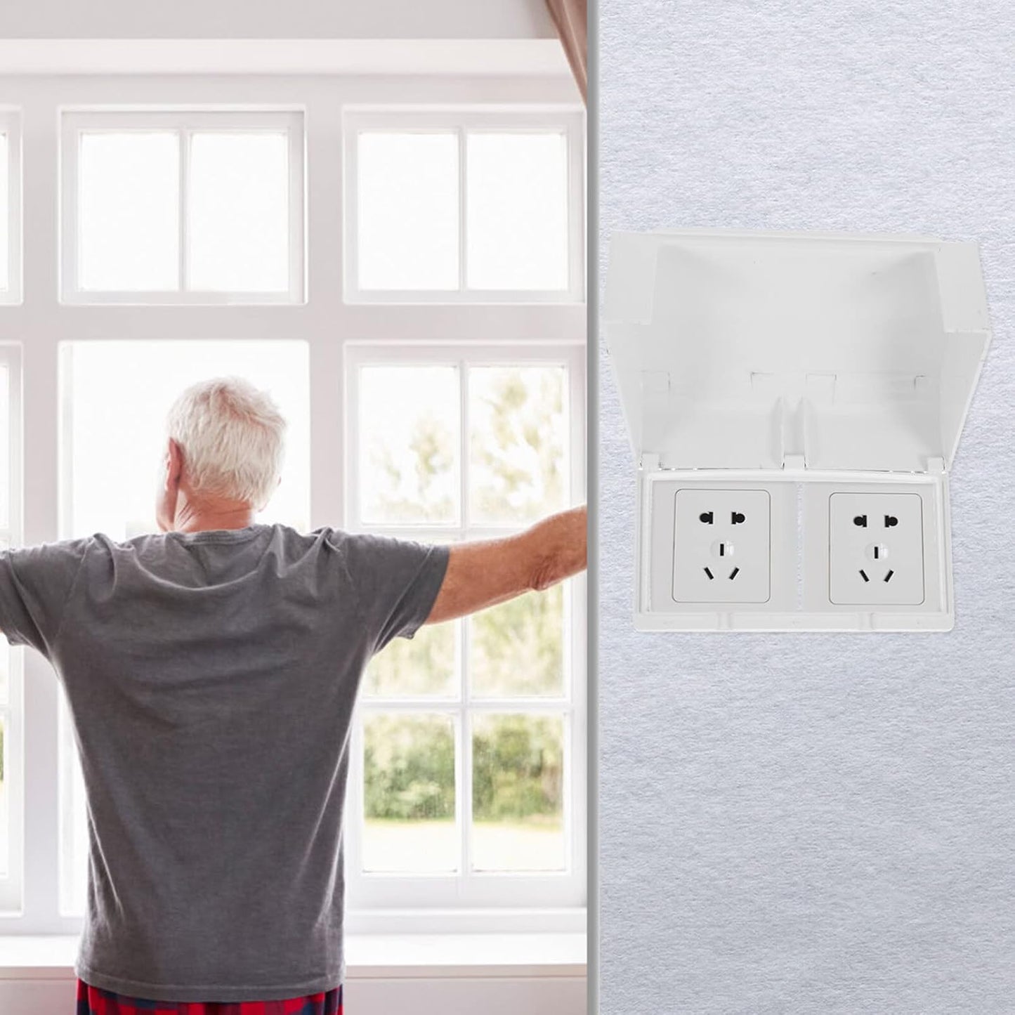 VANZACK Safety Outlet Cover Case Box, Outlet Covers Baby Proofing, Double-Position Socket Covers for Outlets Baby Proof, Plug Covers for Electrical Outlets