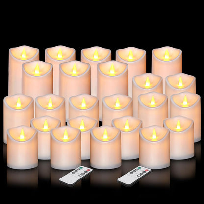 Flameless Candles 4" 5" 6" Set of 3 Ivory Outdoor Indoor Pillars 3" Diameter Battery Operated Flickering Candles Include 10-Key Remote Timer Function 400+ Hours Requires 2 AA Batteries（3 Pack)
