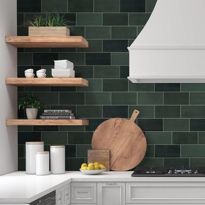 SUNWINGS 100-Sheet Subway Peel and Stick Backsplash Tile, 6" x 3" White Mixed Stone Composite Handmade Looks Self Adhesive Waterproof Wall Tile, Stick on Tiles for Kitchen Bathroom Shower Fireplace