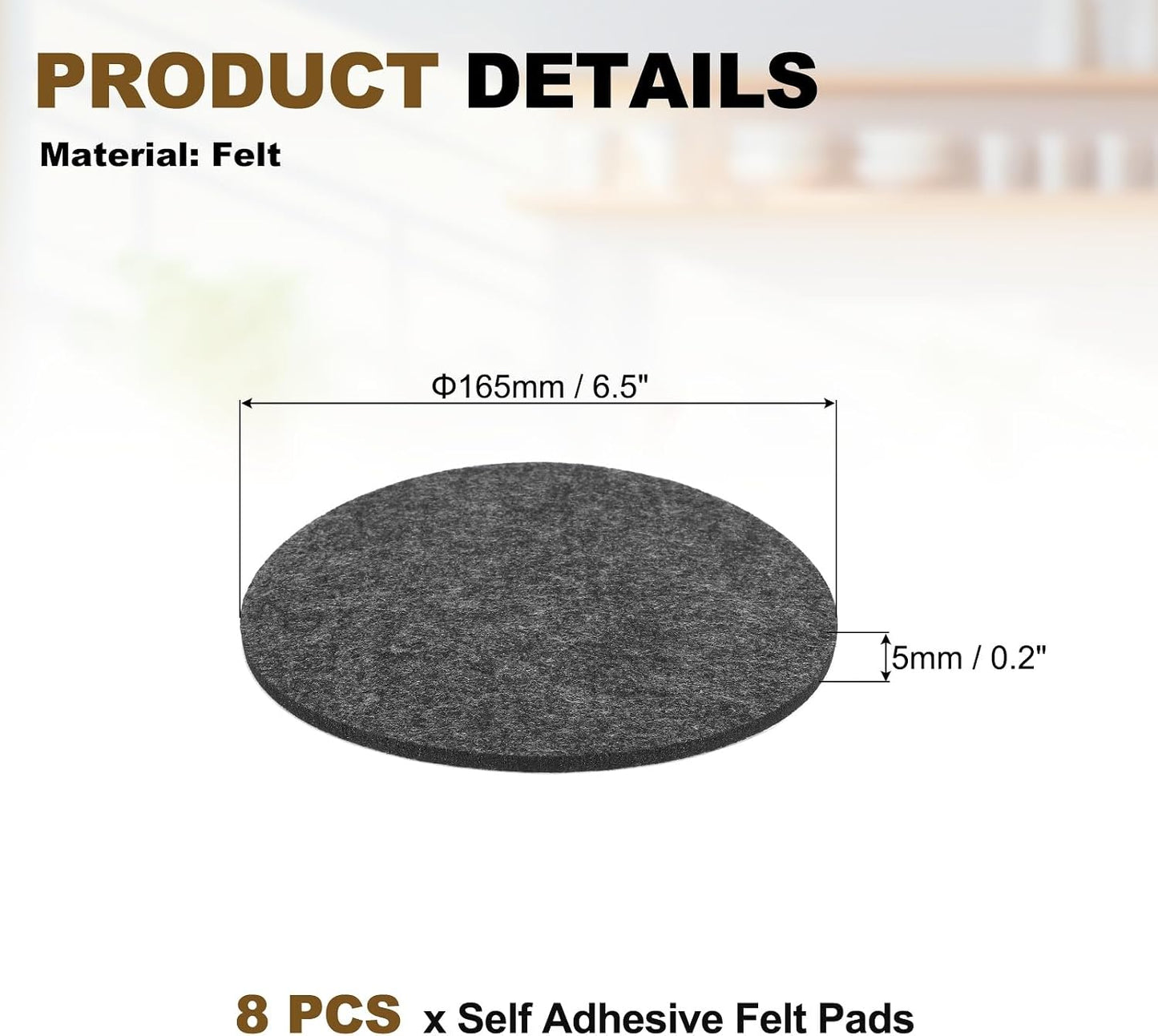 uxcell 32Pcs Non Slip Furniture Pads, 3" Round Self Adhesive Felt Bumpers Noise Reducing Furniture Feet Floor Protector for Chairs Tables Furniture Legs (White 0.2" Thick) - Colors A