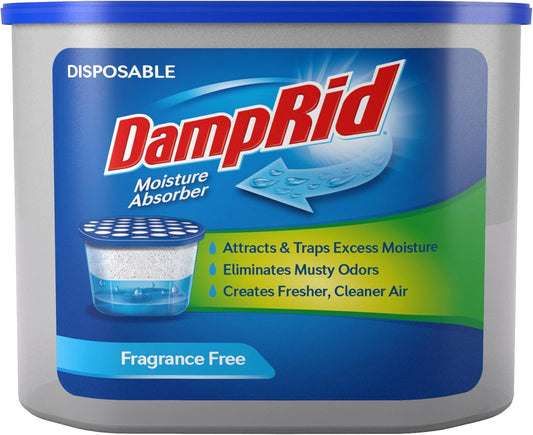DampRid Fragrance Free Disposable Moisture Absorber - 10.5 oz. Each - 3 Pack – Attracts & Traps Excess Moisture, Eliminates Musty Odors, Creates Fresher, Cleaner Air White