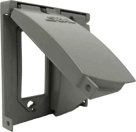 Sealproof 2-Gang Outdoor Weatherproof Metal Flat Electrical Outlet Receptacle Box Cover, Double Gang, 25-in1, UL Listed