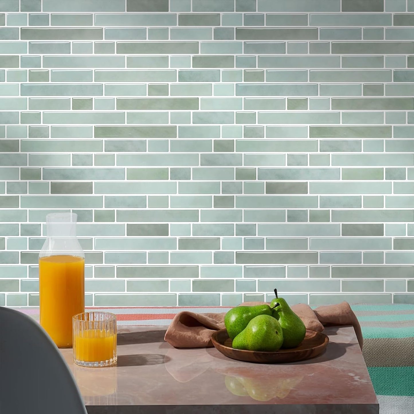 STICKGOO Peel and Stick Backsplash - 10 Sheets of 12”×12” - 3D Self Adhesive Peel and Stick Tile Backsplash for Kitchen & Bathroom