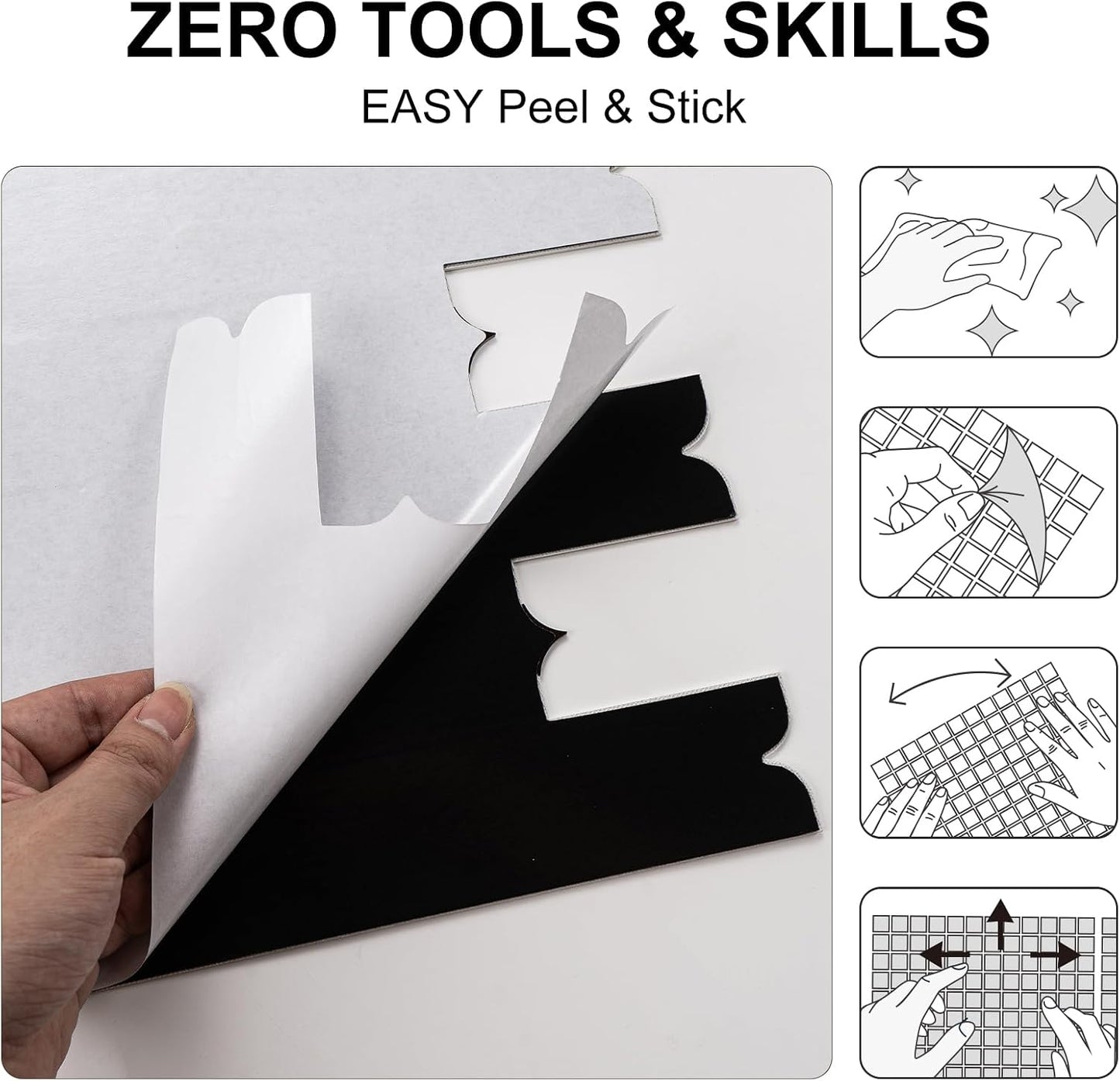 Peel and Stick Backsplash Tile, 10 Sheets Waterproof PVC Wall Tiles for Kitchen Bathroom, Thick Self Adhesive Stick on Backsplash, Covers 9.67 Sq.Ft