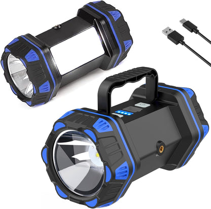Led Camping Lantern Rechargeable, Camping Flashlight 1500LM, 8 Light Modes, Camping Lights 4800 Capacity, Portable Bright Flash Light for Emergencies, Power Outages, Hurricane, Hiking (Blue 1PACK).