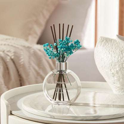 Flower Reed Diffuser Set 5.07oz Satin Rose Scent Diffuser with Sticks Home Fragrance Reed Diffuser for Bathroom Shelf Decor