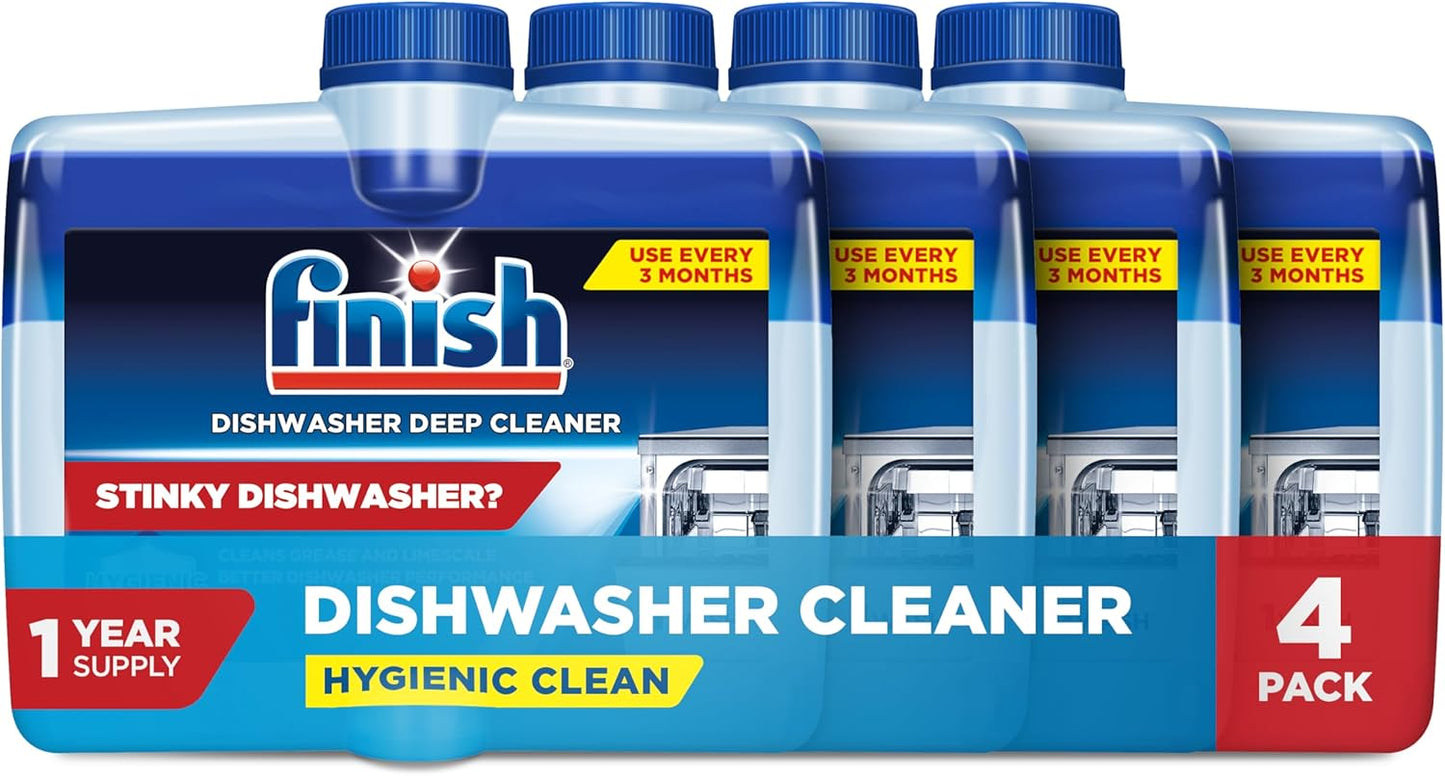 Finish Dishwasher Cleaner Liquid, Deep Cleans Hidden Grease & Limescale, Fights Odors & helps maintain Performance, 1 Year Supply, 8.45oz, (Pack of 8)