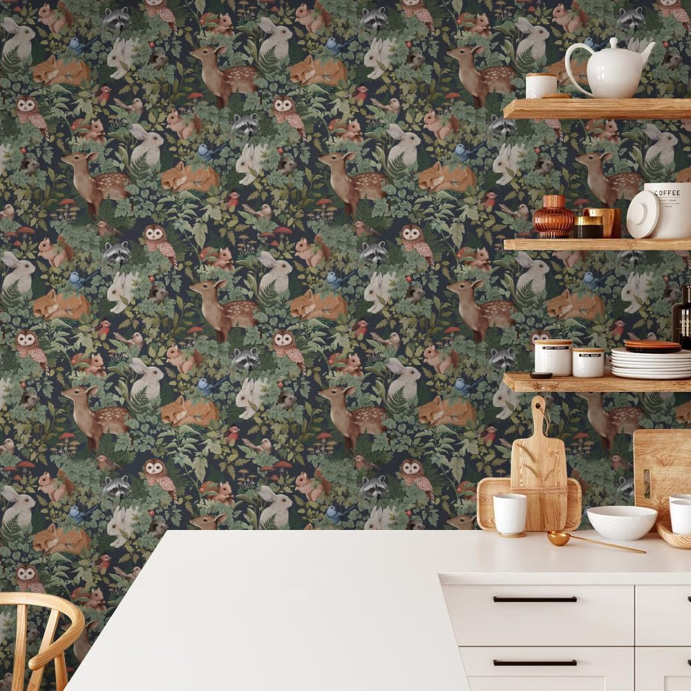 MuralPeel White/Pink/Gold Floral Garden Black Blue Flowers Vintage Peel and Stick Wallpaper Self Adhesive Removable Easy Peel Off Contact Paper Stick on Wall Paper for Bedroom Cabinet Renter Friendly