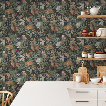 MuralPeel White/Pink/Gold Floral Garden Black Blue Flowers Vintage Peel and Stick Wallpaper Self Adhesive Removable Easy Peel Off Contact Paper Stick on Wall Paper for Bedroom Cabinet Renter Friendly
