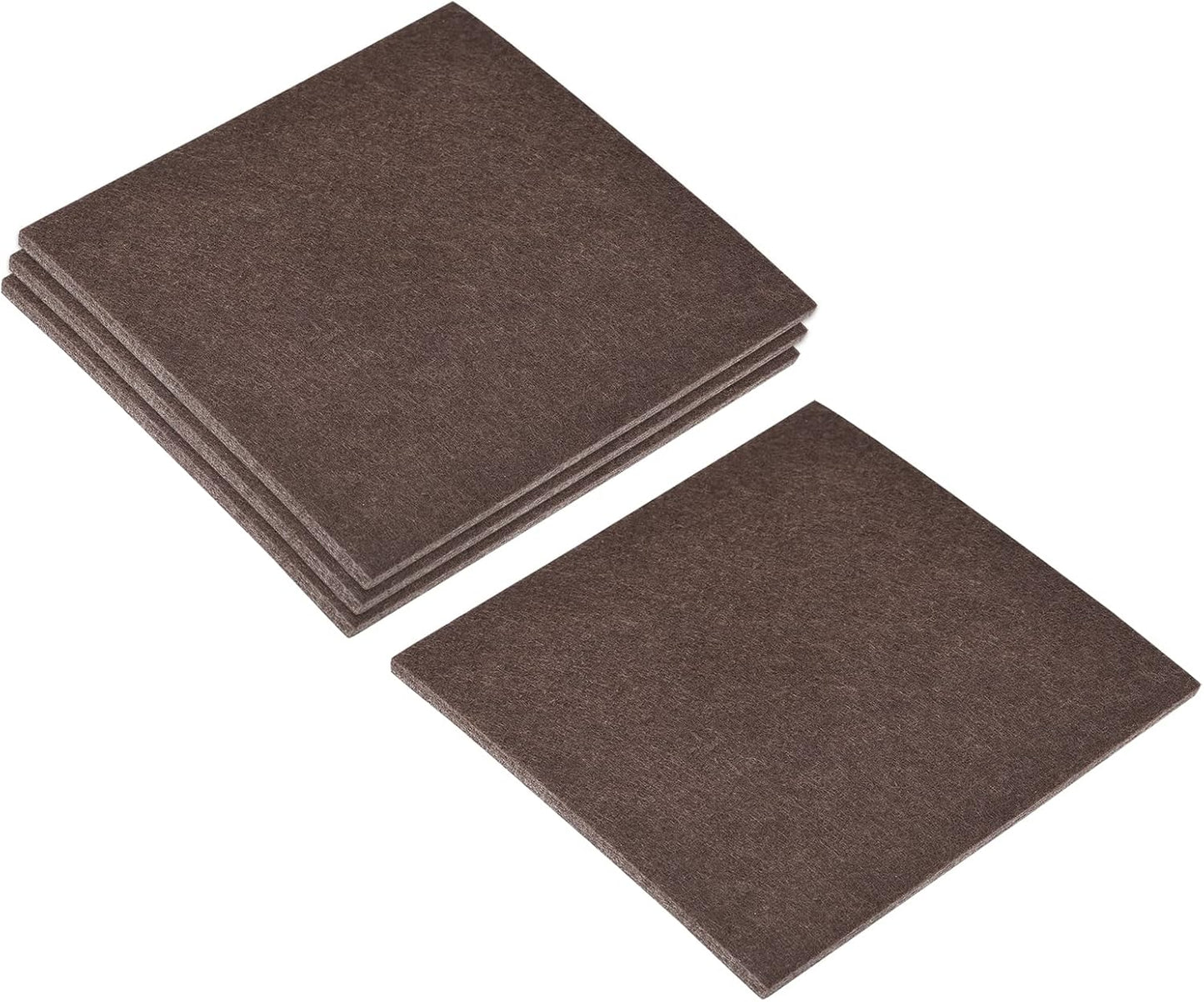 uxcell Felt Furniture Pads, 1.5-inch x 1-inch Self Adhesive Cuttable Anti Scratch Square Floor Protectors for Furniture Legs Hardwood Floor, Brown 16Pcs