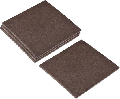 uxcell Felt Furniture Pads, 1.5-inch x 1-inch Self Adhesive Cuttable Anti Scratch Square Floor Protectors for Furniture Legs Hardwood Floor, Brown 16Pcs
