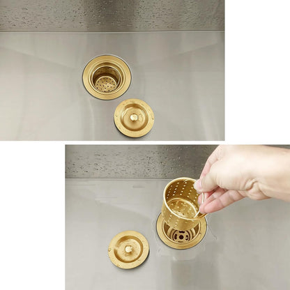 3-1/2-Inch Kitchen Sink Drain Strainer Assembly Kit, GZILA Deep Waste Basket Strainer with Sealing Lid Sink Stopper, 304 Stainless Steel Brushed Nickel