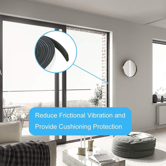 Thin Weather Stripping Foam Tape 2 Rolls (1/4 in x 1/8 in x 16.4 FT), Self Adhesive Door Seal Strip for Narrow Gaps, Window Insulation, Draft Stopper, Soundproof Foam Tape Total 32.8 FT