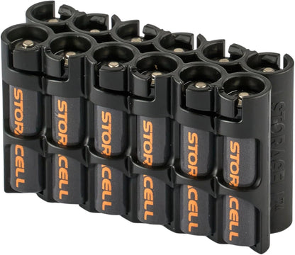 AAA Battery Storage Caddy by Storacell, Yellow, Holds 12 Batteries (Not included)