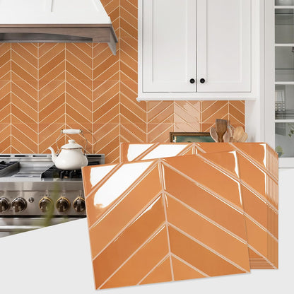 STICKGOO 10 Sheets Thicker Herringbone Peel and Stick Backsplash, 12.6”×9.7” Stick on Wall Tiles, Self Adhesive Tile Sticker for Kitchen Backsplash and Bathroom, White with Grey Grout