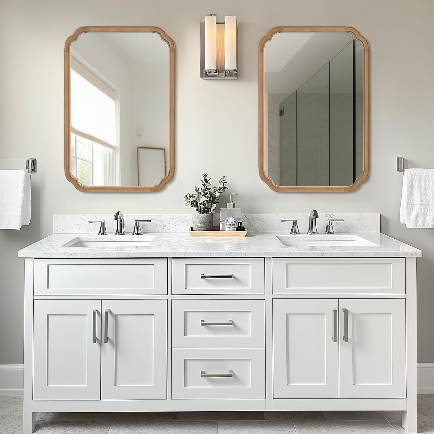 WallBeyond Full Length Mirror Wall Mounted 65"x22", Rustic Wooden Frame Floor Mirror, Large Full Body Mirror for Bedroom, Leaning or Hanging Against Wall, Natural
