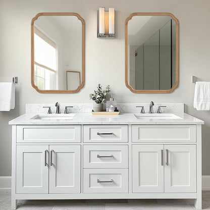 WallBeyond Full Length Mirror Wall Mounted 65"x22", Rustic Wooden Frame Floor Mirror, Large Full Body Mirror for Bedroom, Leaning or Hanging Against Wall, Natural