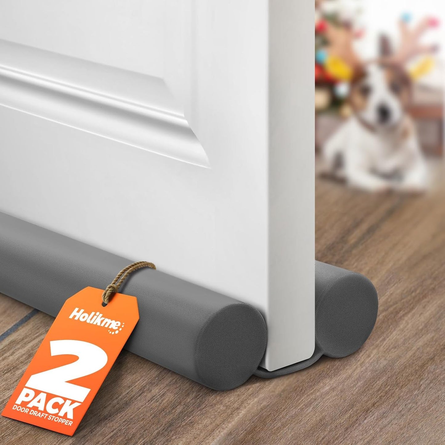 Holikme Door Draft Stopper Weather Stripping Draft Stopper for Bottom of Door Window Breeze Blocker Adjustable Door Sweeps, Black